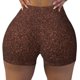 thumbnail image 2 of Balery Dark Brown Glitter Pantalones cortos de entrenamiento estampados para mujer, sin costuras, ajustados, para gimnasio, yoga, correr, deportes, ejercicio activo, fitness.-Large, 2 of 8