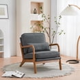 thumbnail image 1 of paproos Fabric Modern Single Sofa for Living Room, Upholstered Furniture w/Wood Legs for Compact Small Space, Apartment, Bedroom, Dorm, Office (Dark Gray), 1 of 10