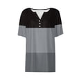 thumbnail image 4 of Raeneomay V Neck Button Up Tunic Tops Women's Casual Printed Color Short-Sleeved Button V-Neck Top Blouse, 4 of 5