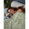 thumbnail image 3 of Sage Green Queen Size Flat Sheet, Wrinkleproof & Fadeproof Cooling Flat Bed Sheet Only, Geometric Flower Leaf Diamond Plaid Retro Breathable Soft Bedding Top Sheets 90 x 102 Inches, 3 of 8
