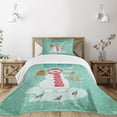 thumbnail image 3 of Ambesonne Snowman Quilted Bedspread Set 2 Pcs, Happy New Year, Twin Size, Dark Coral Pale Brown, 3 of 6