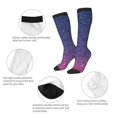 thumbnail image 3 of Goofa Violet Glitter Pattern Adult Stockings, Color-Block Knee High Socks, Comfortable and Breathable, Soft and Stretchable, Sports, and Decoration, 3 of 6