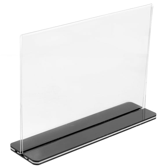 Sign Holder Transparent and Easy to Use Sign Stand Signs Display Frame Acrylic Table Sign Holder for Menus Flyers and Photos (A5 Horizontal Style)