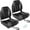 Black & Gray(Thick), variant on Lumiparty 2 Pack Folding Boat Seats, High Back Fishing Boat Chairs, with Thick Sponge Padding and Hinge, Black & Gray