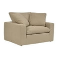 thumbnail image 2 of Armen Living Liberty 51.5" Upholstered Polyurethane Chair and a Half in Brown, 2 of 10