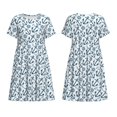 thumbnail image 3 of Bixox Women's Short Sleeve Summer Dress Loose Swing Knee Length Dresses with Pockets-Nautical Theme Anchors, 3 of 7