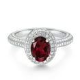 thumbnail image 2 of Gem Stone King 925 Sterling Silver Ring Rhodolite Garnet Moissanite (1.99 Cttw), 2 of 5