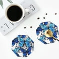 thumbnail image 5 of Balery 4 Pcs Blue And White Butterfliesleather Coasters Set, Drink Table Cup Coasters For Living Room Kitchen Coffee Decor, 5 of 9