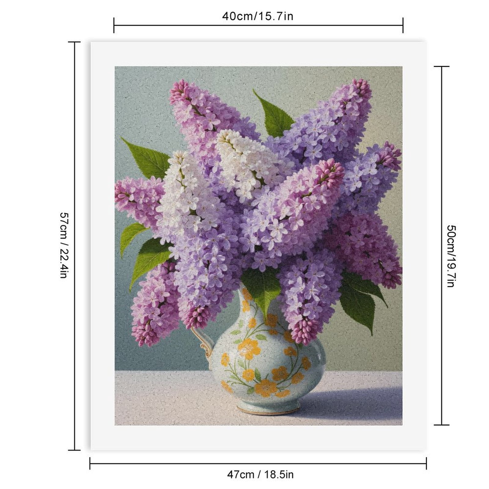 Paint by Numbers Kit for Adults, Lilac Bouquet In Painted Vase Paint by Numbers, Easy Paint by Numbers Kit for Adults Beginner, DIY Adult Paint by Number Kits on Canvas, Home Decor