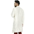 thumbnail image 2 of SKAVIJ Men's Tunic Top Art Silk Long Kurta Indian Wedding Casual Shirt X-Large Off-White, 2 of 6
