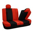 thumbnail image 5 of FH Group Light & Breezy Seat Covers for Auto, 4 Headrests Full Auto Seat Covers Set, Red and Black, 5 of 6