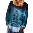 thumbnail image 2 of Qertyioot Femmes Hiver Noël Impression Sweat-Shirt, Manches Longues Casual Col Rond Pull Tops de Mode, 2 of 4