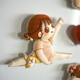 thumbnail image 3 of Refrigerator Magnet Vivid Lovely Beautiful Three-dimensional Creative Home Decoration Resin Cartoon Yoga Girl Refrigerator Sticker for Office, 3 of 7