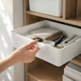 thumbnail image 6 of Gallickan Stackable Storage Bin with Handle, White Plastic Organizer Container, for Kitchen Pantry Bathroom Cabinet Der Wardrobe Organization, Shallow Style, 6 of 7