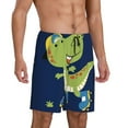 thumbnail image 2 of Wukai Dino Playing Roller Skate Men’s Short Pajama Pants With Pockets Soft Sleep Pj Shorts for Men-4X-Large, 2 of 6