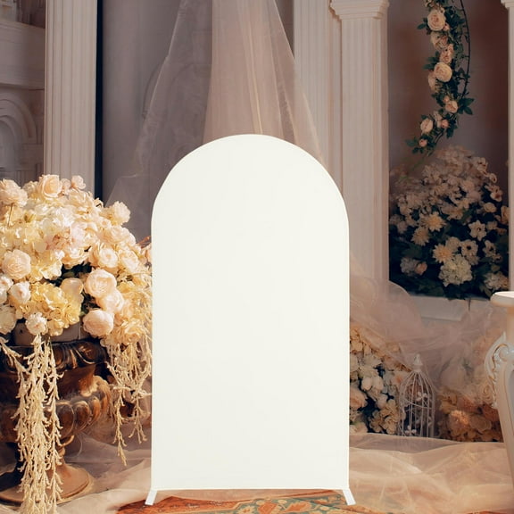 SOPOTUTU Beige Polyester Arch Cover for Wedding Decorations, Event Backdrops, Party Decor, Outdoor Celebrations and More