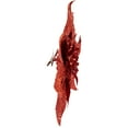 thumbnail image 4 of 9" Red Glittered Poinsettia Christmas Clip Ornament, 4 of 5