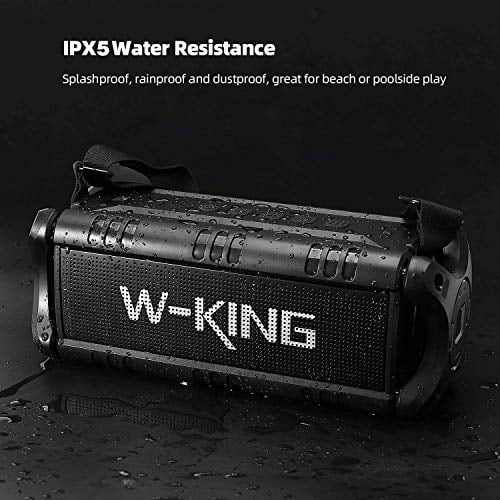 Outdoor Wireless Speakers with Microphone Slot Enhanced Bass Loud Bluetooth Speaker with 15600mAH Power Bank IPX6 Waterproof Portable Party Speakers Colorful Lights W-KING 70W Bluetooth Speaker 
