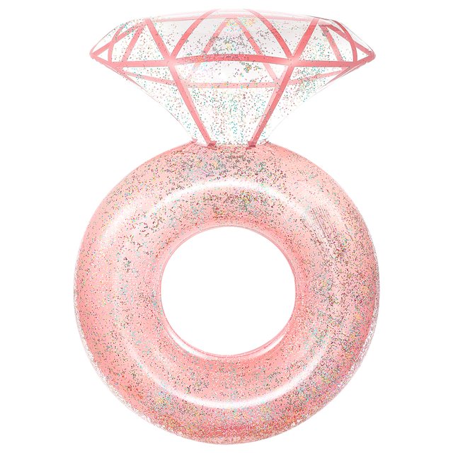 Anillo de diamantes inflable Pool Float HeySplash en oro rosa