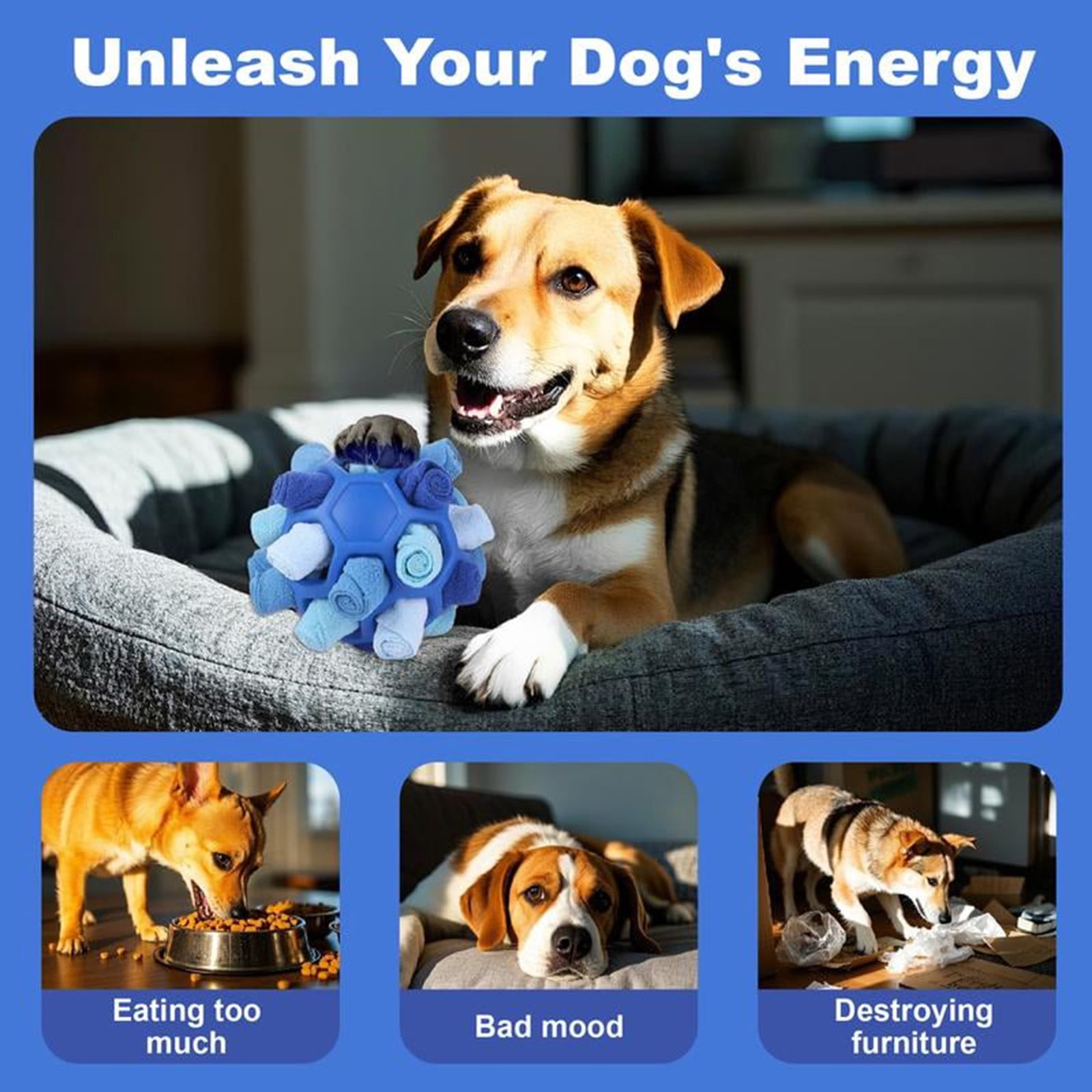 Dog Snuffle Ball Toy Puzzle Game For Dogs Mental Stimulation Treat Dispensing Ball For Dogs Slow Feeder Dog Enrichment Toy For Small Large Dogs 1 Piece Dog Toy