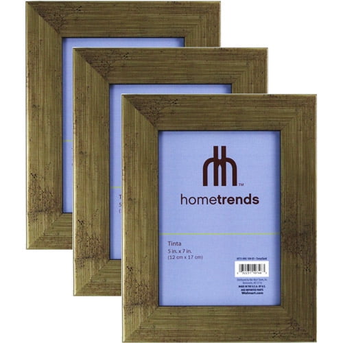 Hometrends Brushed Gold Tone 5x7 Picture Frame, Set of 3