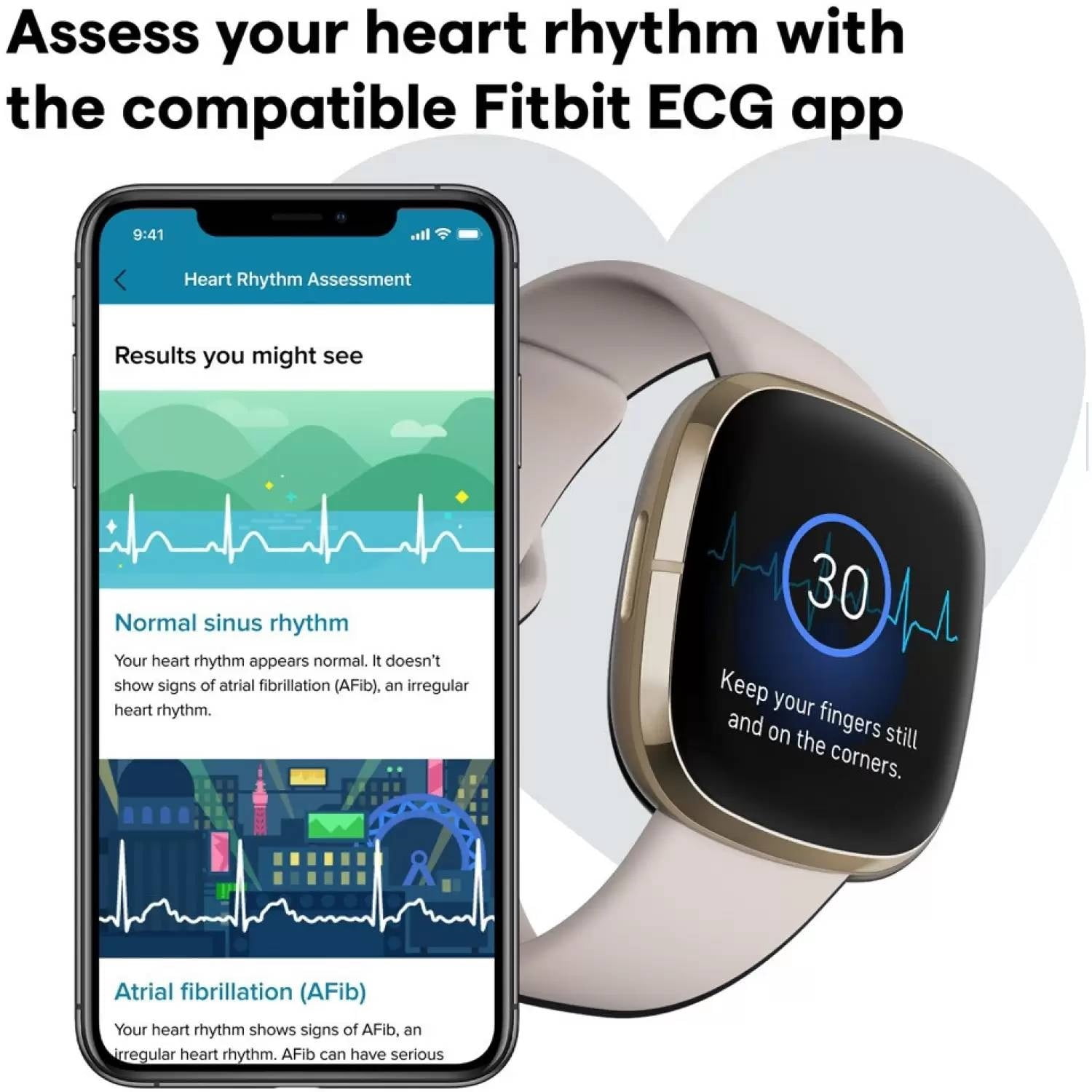 Open Box Fitbit - Sense Advanced Health Smartwatch - Soft Gold / Lunar White