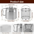 thumbnail image 3 of Grusce Oil Filter Pot Stainless Steel Oil Strainer Pot with Lid and Fine Mesh Strainer 1.5L Oil Storage Can with Ergonomic Handle Rustproof Oil Storage Container Bacon Grease Container for Kitchen, 3 of 7