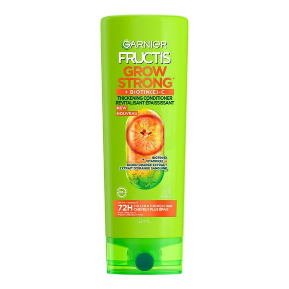 Garnier Fructis Grow Strong Thickening Conditioner for Fine Hair, with Vitamin C, 334ml, Fuller and thicker looking hair