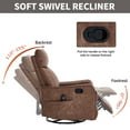 thumbnail image 5 of CQSXDA Brown Heat Massage Manual Recliner Chair With Rocker And Swivel In Faux Leather For Living Room Comfort And Relaxation, 5 of 17