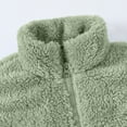 thumbnail image 5 of Cethrio Girls Fleece Jackets, Stand-up Collar Long Sleeve Warm Full Zip Winter Outerwear with Pockets Green Size 5T, 5 of 8