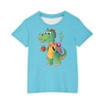thumbnail image 3 of Spazoro Big Boys Girls Shirts Tee, Short Sleeve Crew Neck Dinosaur Print Graphic T-Shirts Casual Summer Tops for Unisex Multicolor Size 11 T, 3 of 4