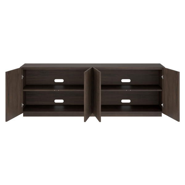 Halifax Rectangular Fluted TV Stand for TV's up to 75" in Alder Brown