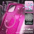 thumbnail image 5 of for iPhone 15 Plus Case Clear Magnetic Glitter Compatible with Magsafe, Sparkle Bling Hard Bright Magnet Mag Cover Non-Yellowing, Shiny and Cute Protective Case for Women Girl, Neon Hot Pink, 5 of 14