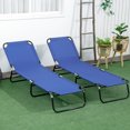 thumbnail image 5 of Blue Folding Beach Chairs, 5 Reclining, Steel For Outdoor Reclining Steel, Yard Use, 5 of 5