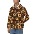 thumbnail image 3 of Honeii Brown Plaid Sunflower Print Hoodies for Men, Pullover & Full Zip, Breathable Zip up Hoodie, Sweatshirt-Medium, 3 of 5