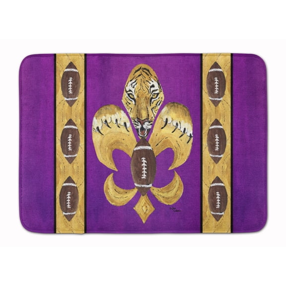 Tiger Football Fleur de lis Machine Washable Memory Foam Mat