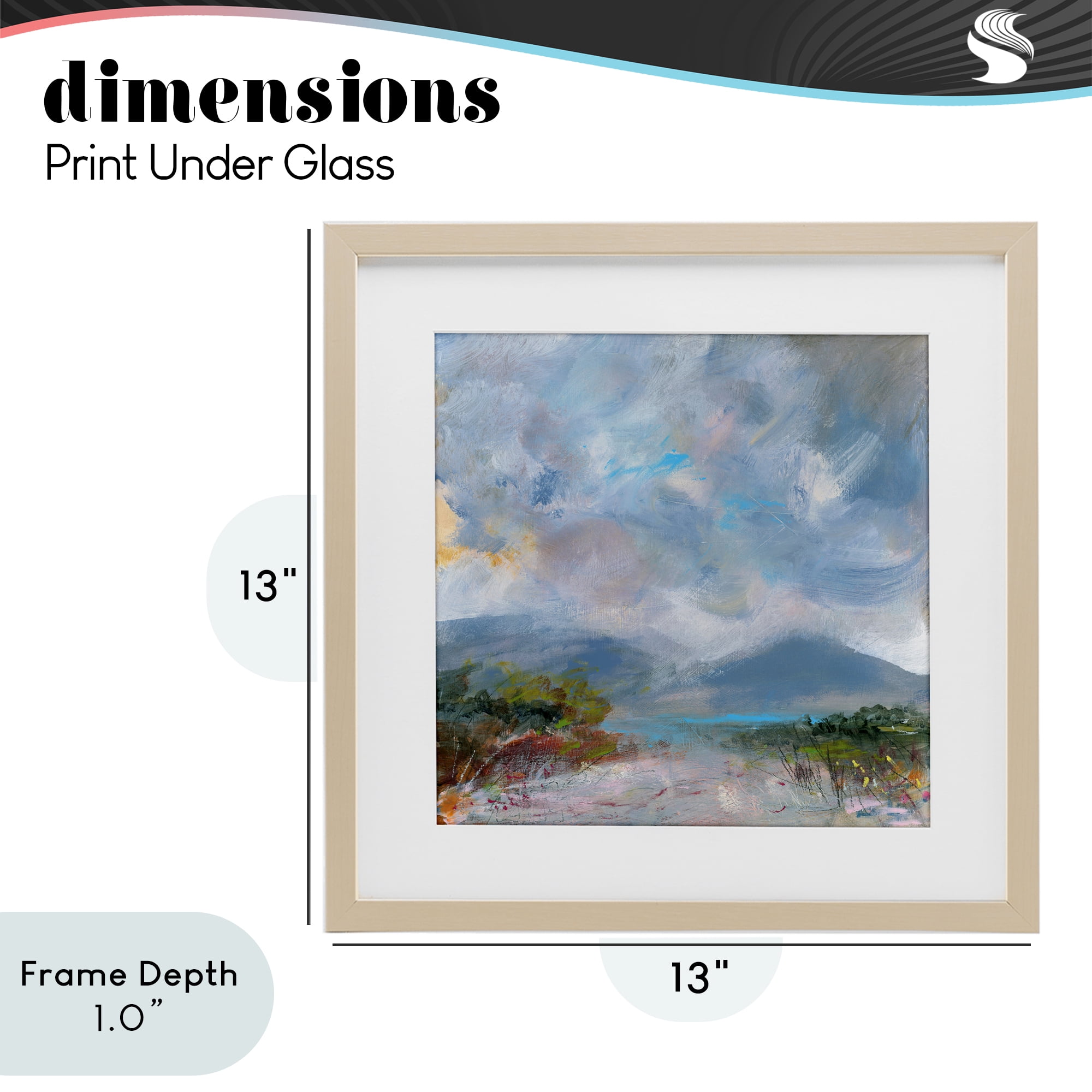 Stupell Industries Expressive Mountain Mists Birch Framed Print Under Glass, design by Leslie Birch