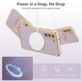 thumbnail image 2 of Magnetic Case for Samsung Galaxy S21 FE 5G Case[Compatible with MagSafe] Cute Plating Love Hearts Pattern Case,Soft Shockproof TPU Bumper Protective Cover for Women Girls,Light Purple, 2 of 14