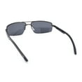 thumbnail image 4 of Polarized Antiglare Mens Rimless Rectangle Metal Rim Agent Sunglasses Gunmetal - Black, 4 of 4