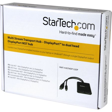 MSTMDP122DP StarTech MST(マルチストリームトランスポート)ハブ Mini DisplayPort - 2ポート DisplayPort 2x DisplayPort/DPハブ