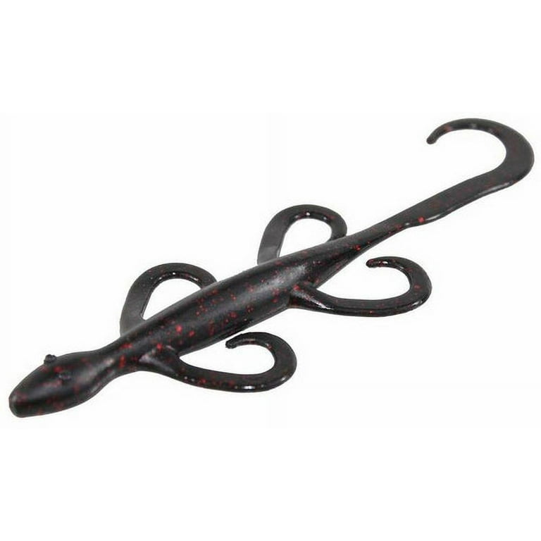 Zoom Bait Lizard Soft Plastic Bait - 5 Inch, 10-Pack (Black) For Bass Fishing On Texas & Carolina Rigs