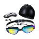 thumbnail image 4 of Juego de 5 piezas de gafas y gorro de natación para hombres, mujeres y adultos. Gafas de natación para piscina. Negro, 4 of 8