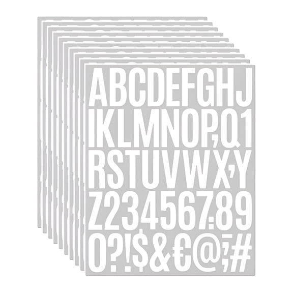 CCOCC 10 Sheets 500 Pcs Vinyl Letter Stickers,2 Inch Self-Adhesive Alphabet Numbers Stickers Waterproof Mailbox Numbers Sticker Letters for Mailbox,Window,Door,Cars,Boats,Address Number,2",White