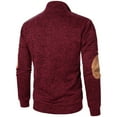 thumbnail image 4 of ZCFZJW Mens Casual Henley Pullover Sweatshirt Lightweight Regular Fit Comfy Athletic Long Sleeve Button up Plain T-Shirts Trendy Oversized Baggy Stand Collar Tops Wine L, 4 of 5