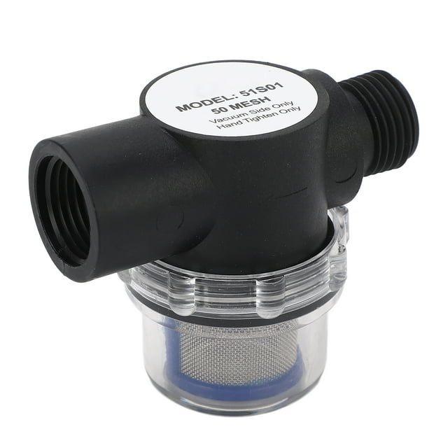 Filtro en línea de hilo femenino de 1/2 pulg.-14 Filtro de agua de construcción de plástico con pantalla de malla 50 para tubería