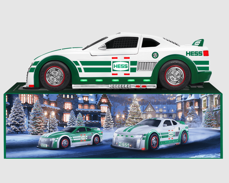 Hess Toy Truck 2025 Stock Car Racers, Annual Holiday 2-in-1 Race Car Duo Limited-Edition