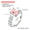 thumbnail image 4 of Beautlace 925 Sterling Silver Birthstone Ring,Adjustable Square Zirconia Band Ring Jewelry Gifts for Women, 4 of 9