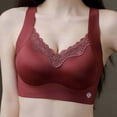thumbnail image 2 of Njagoc3 Wireless Bras for Women V Neck Lace Floral Print Two Color Patching Fine Straps Everyday Bra, 2 of 6