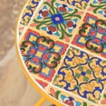 thumbnail image 3 of Leumius Outdoor Side Table with Tile Mosaic Top & Metal Legs,14" Square Accent Table for Patio/Garden/Balcony,Yellow, 3 of 8