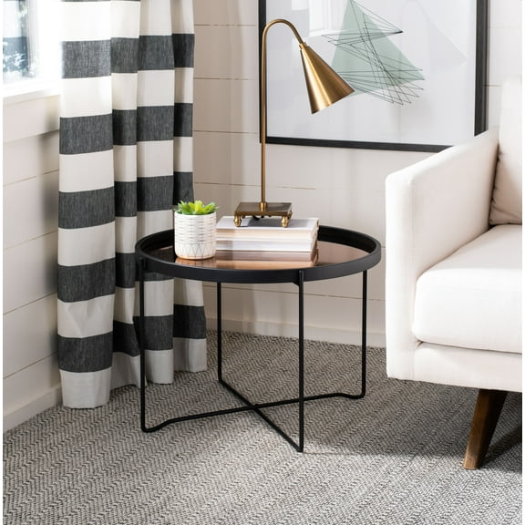 SAFAVIEH Ruby Modern Glam Medium Round Tray Top Accent Table